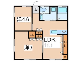 ＳＫハイツ第11の物件間取画像